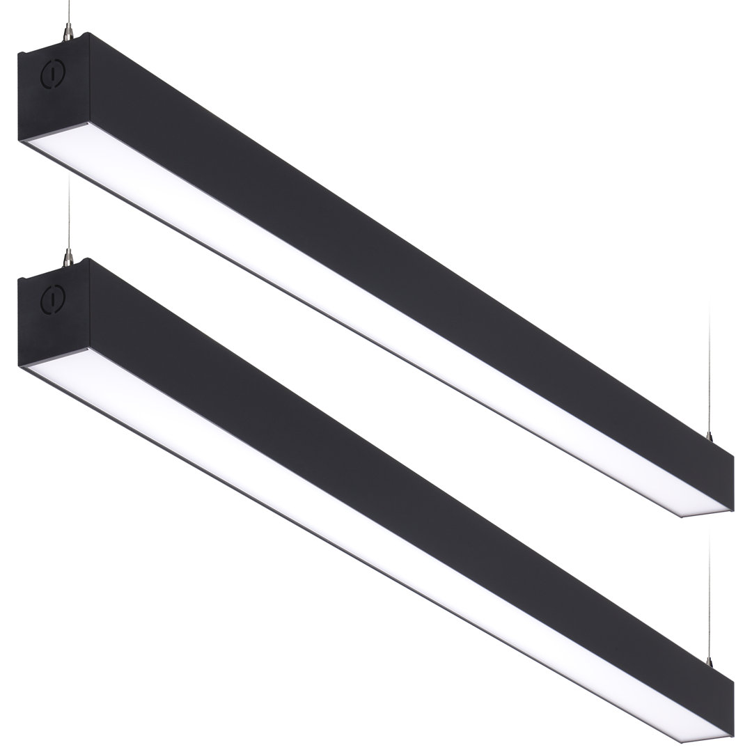 Acie 4FT 3CCT Linkable LED Linear Light Fixture, 50W 6500LM Ultra Bright Downlight for High Ceiling (Set of 2) LEDVANS