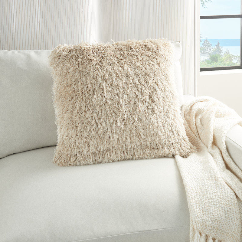 Fringed Throw Pillow, Navy, 20" x 20"
