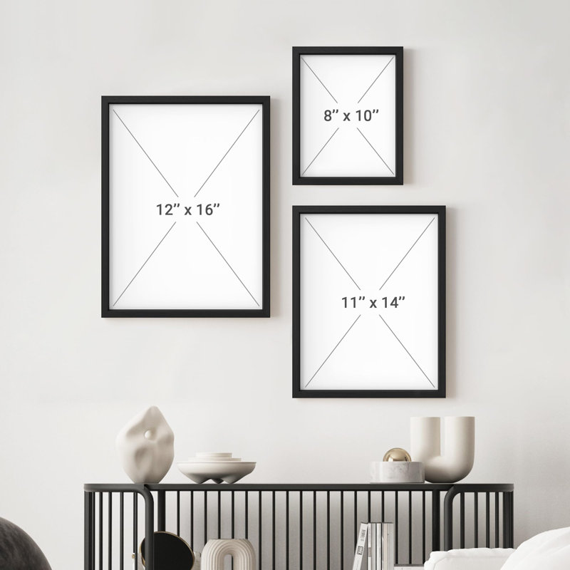 «Mountain Watercolor Paintings Serene Landscape Artwork Decor», 4 pièces, Noir, H 16 po x l 12 po