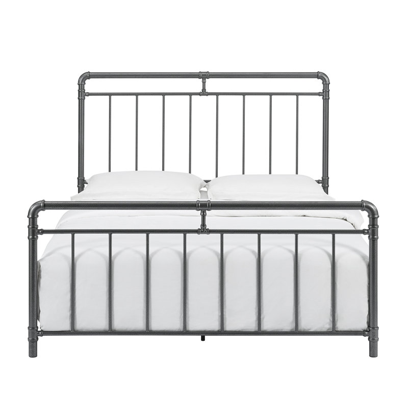 Brookhn Low Profile Open-Frame Metal Standard Bed with Headboard & Footboard, Queen