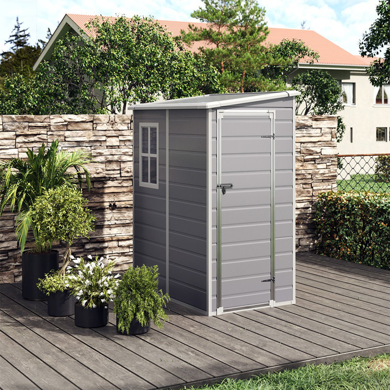 Asjha 12 ft. W x 10 ft. D Plastic Pent Tool Shed