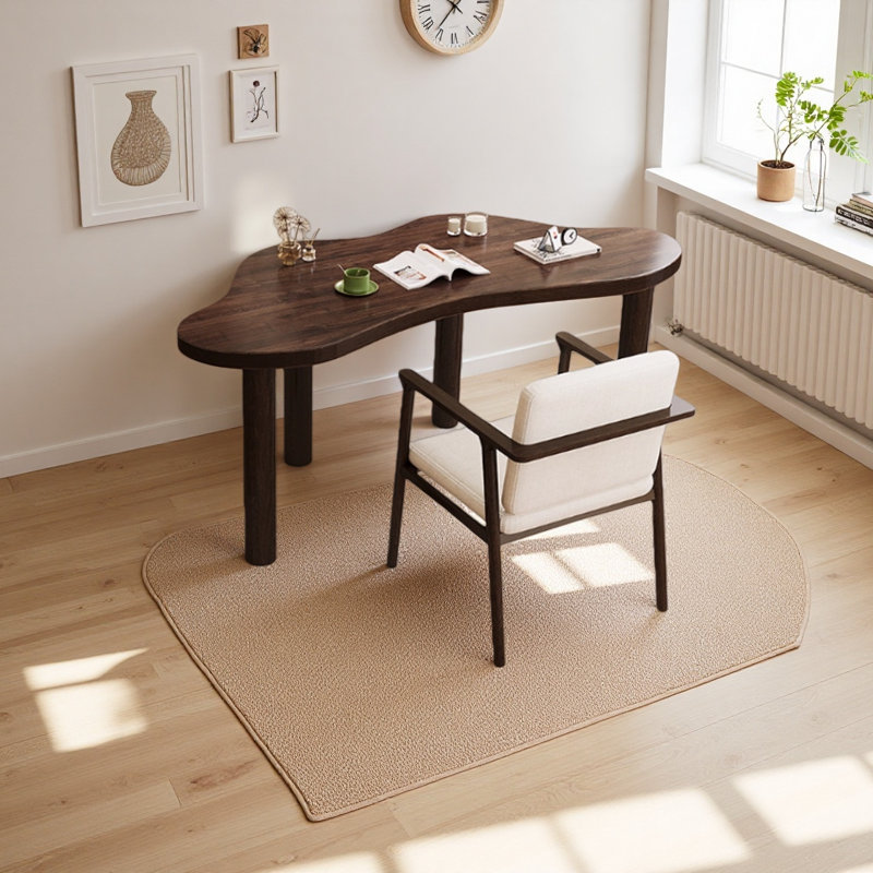 Modern cloud shaped curved solid oak desk