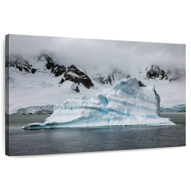 Iceberg avec montagne en Antarctique, H 8 po x l 12 po