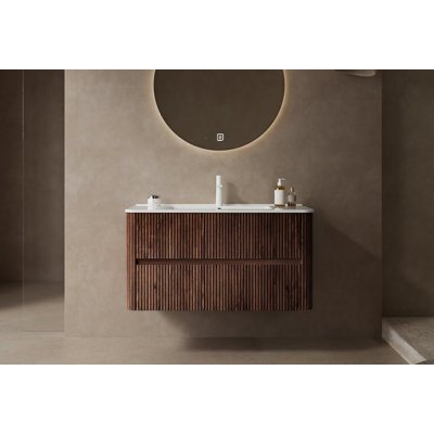 Lyudmila Freestanding Bathroom Vanity with Sink & 3 Faucet Holes