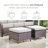 Ensemble de conversation d'extérieur 5 pièces avec chaises berçantes pivotantes en osier, repose-pieds et table d'appoint Deb-1811363671