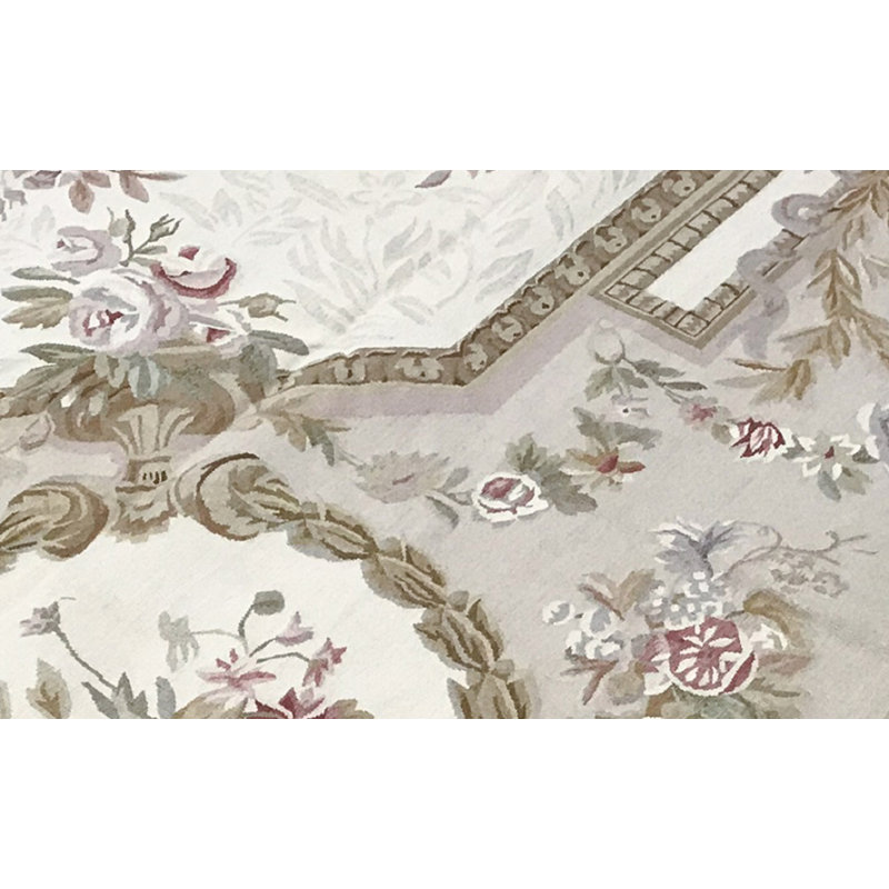 Aubusson Hand Knotted Wool Oriental Area Rug