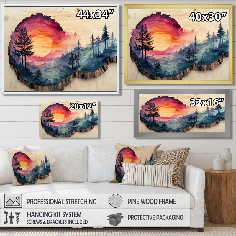 Glennora Tranquility In An Asian Forest Landscape I - art mural forêt pour le salon, H 34 po x l 44 po, Cadre simple