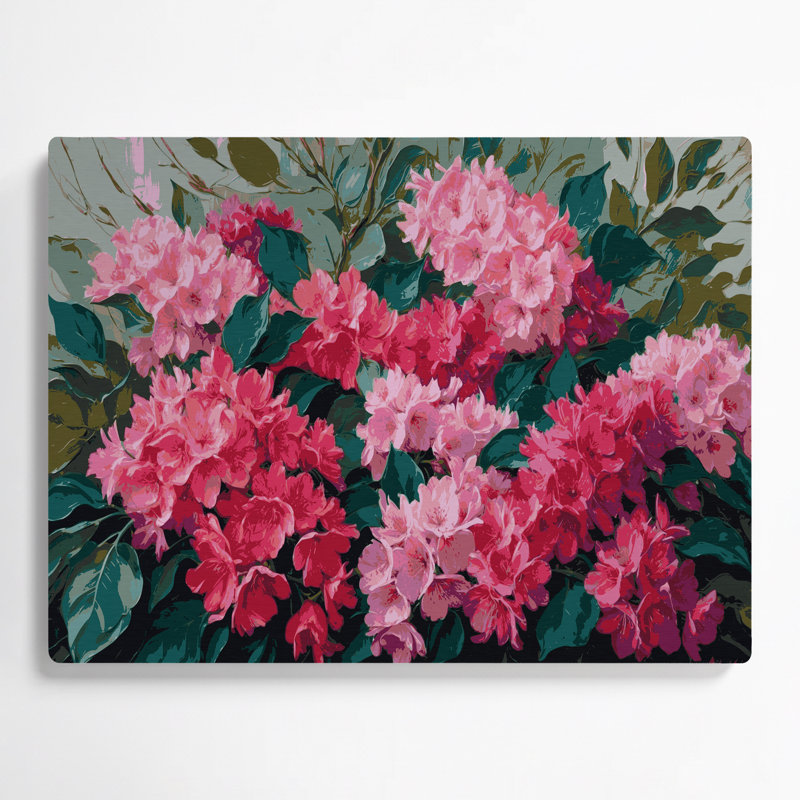 Art mural en métal Botanical Azaleas, H 144 po x l 216 po x P 0,05 po