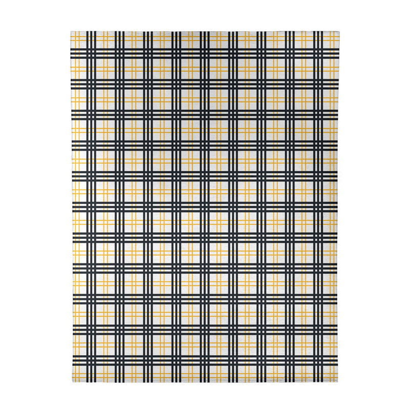 Tapis noir / blanc à carreaux, Rectangle 8 pi x 10 pi