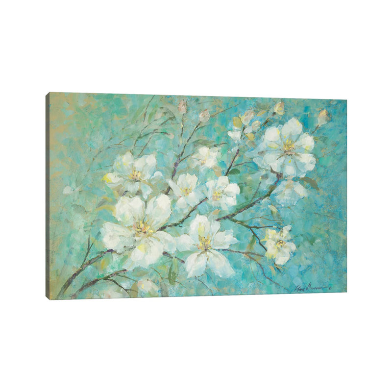 Fleurs de pommier par Ruane Manning - reproduction d'art, H 8 po x l 12 po x P 0,75 po, Toile tendue, Aucun mat
