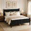 Lit plateforme en bois avec tête et pied de lit-132922879-132922880