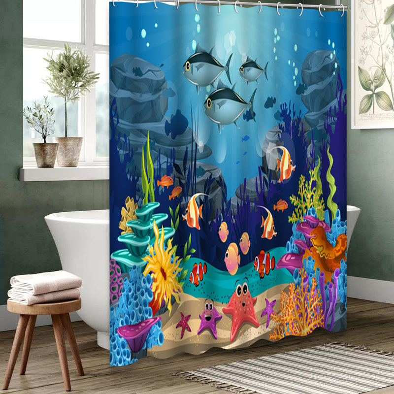 Rideau de douche Underwater Marine Life, L 72 po x l 72 po
