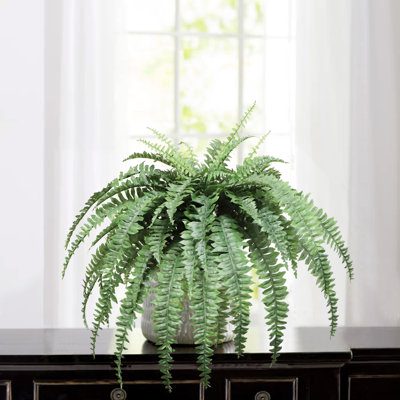Fougère artificielle verte de 4 pouces - Fausse verdure en pot