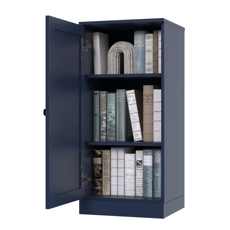 Bibliothèque à 3 tablettes avec porte Shaker et tablettes réglables Palace Imports, Marine