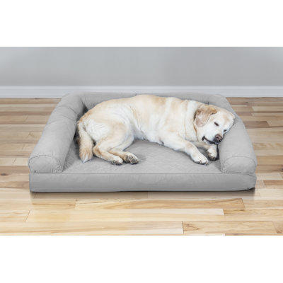 Quilted Orthopedic Bolster Sofa Pet Bed