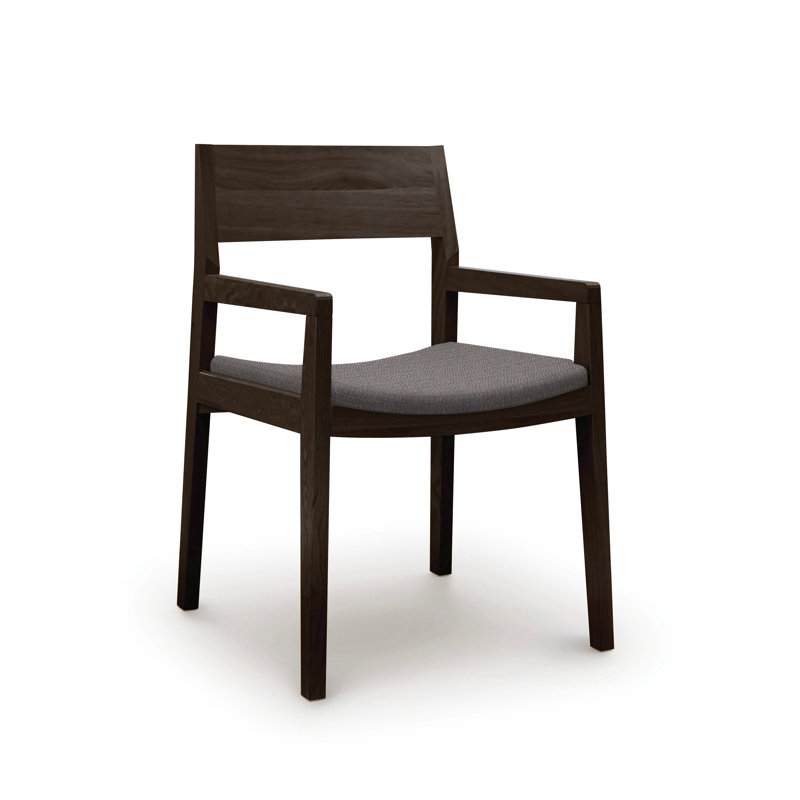Iso Microsuede Arm Chair, Onyx Microsuede, Smoke Cherry