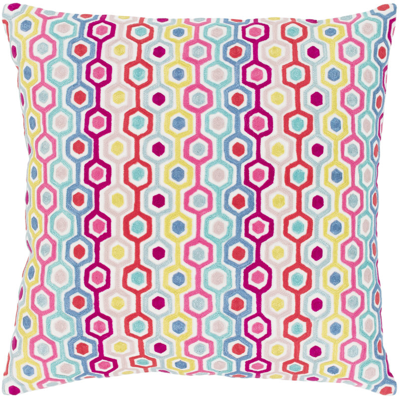 Candescent Geometric Cotton Throw Pillow, 22" H x 22" W x 4.5" D
