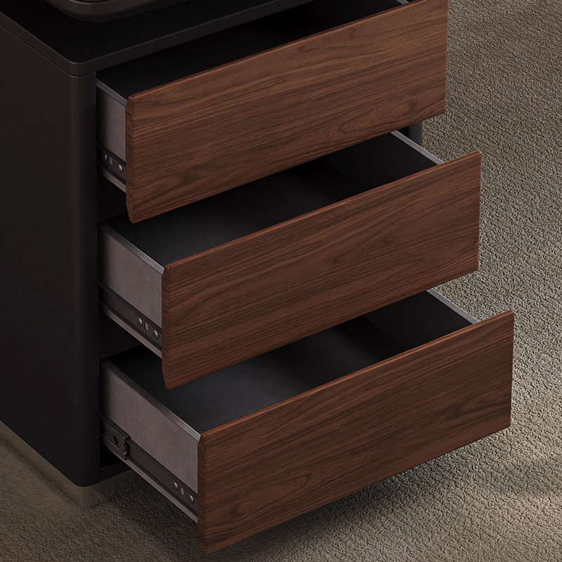 Bureau italien en noyer italien minimaliste, H 29,9 po x l 78,7 po x P 27,6 po