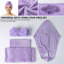 Ensemble de salle de bain 4 pièces : serviette de bain, serviette pour les mains, turban pour les cheveux et bandeau pour un usage quotidien