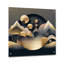 Dreamy Golden Mountain II - art mural abstrait en marbre pour cuisine-101501403
