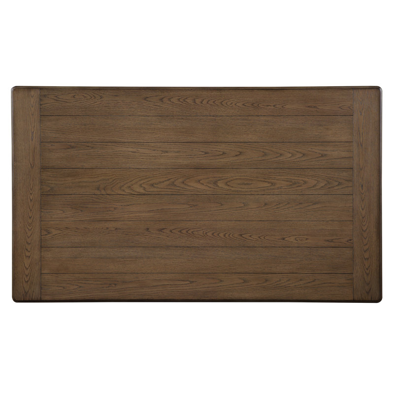 72-Inch Two-Tone Brown and White Wood Dining Table