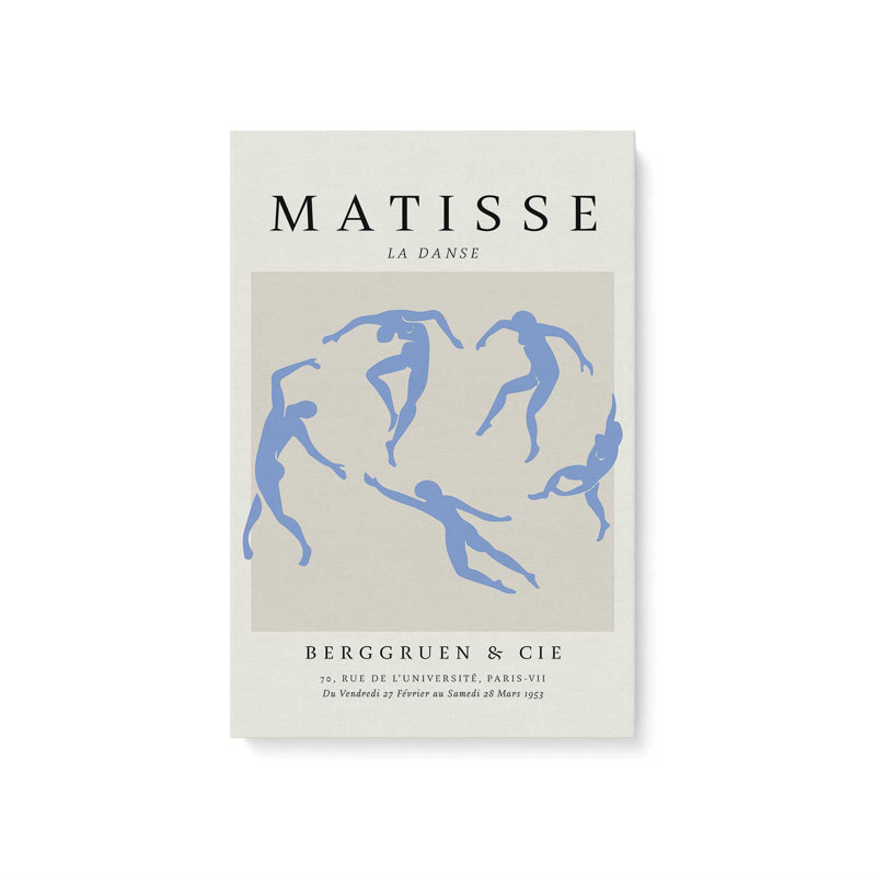 Affiche La Danse en bleu Matisse, H 18 po x l 12 po, Toile tendue