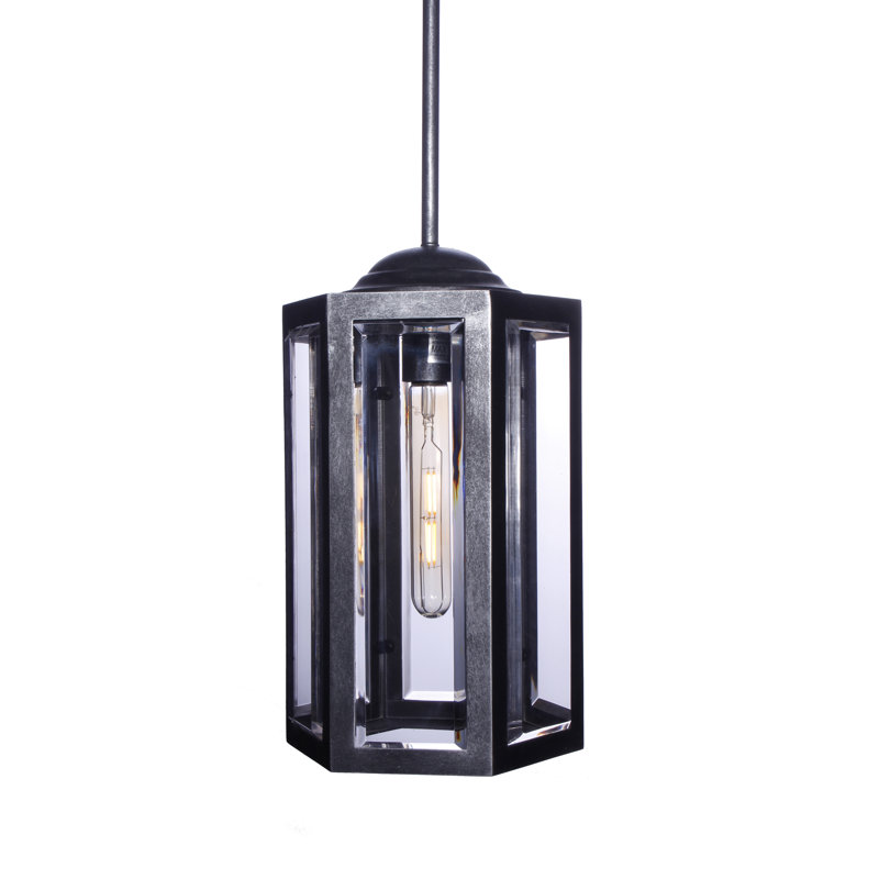 Luminaire suspendu géométrique 1 lumières simple Hamish, Nickel poli