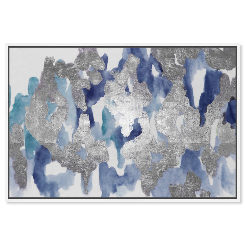 Palais bleu - reproduction sur toile, Cadre blanc, H 20 po x l 30 po