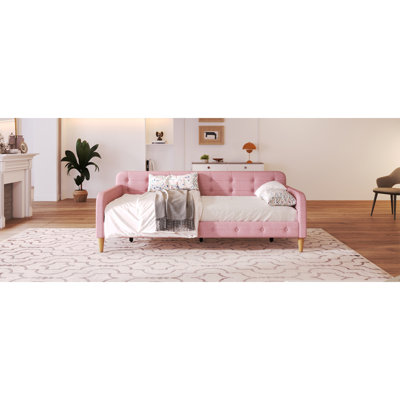 Lit de jour simple rembourré avec 4 pieds de soutien, Rubine (ancien SKU: N709P266225H, ETA: 4/9)