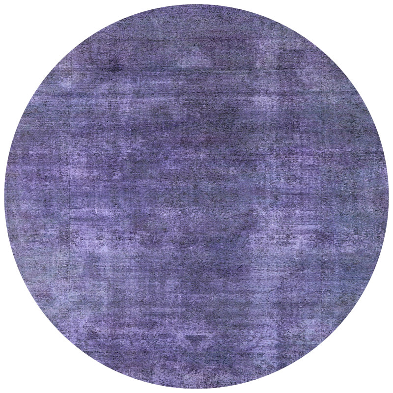 Tapis mauve à motif abstrait Rochus, Rond 7 pi