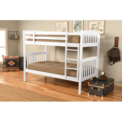 Blumberg Twin Over Twin Solid Wood Standard Bunk Bed by Viv + Rae, Mattresses Not Included