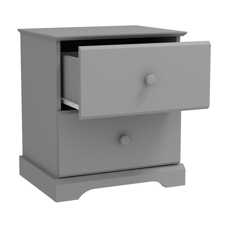 Table de chevet 2 tiroirs Ilmi, Gris
