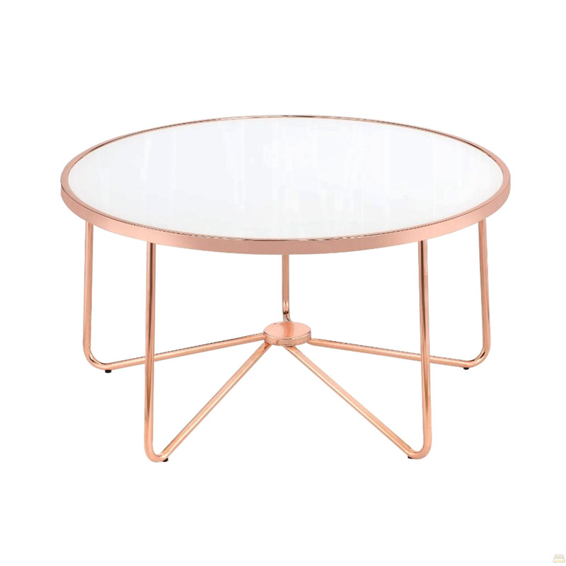 Table basse ronde ronde en verre givré de meubles de salon modernes 1 pièce
