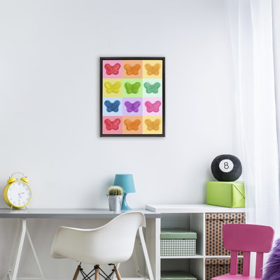 Cadre flottant Candy Butterfly Rainbow, design par Lish Creative