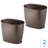 iDesign Small Oval Plastic Bathroom Trash Can - Set of 2 - Bronze