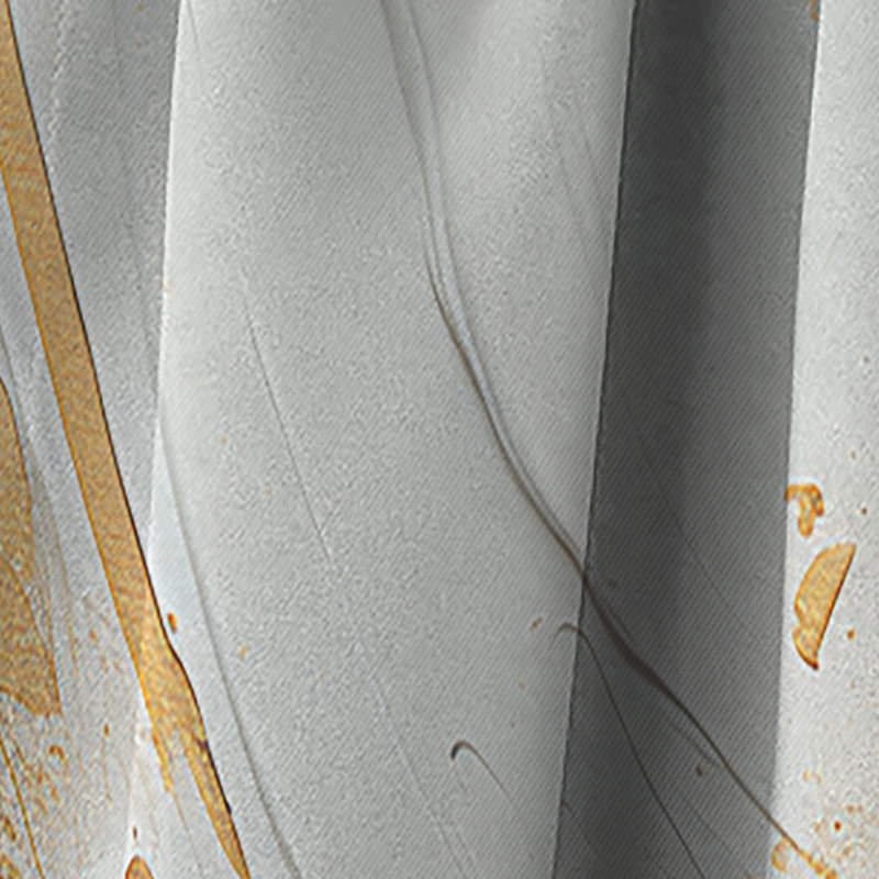 Panneau de rideau abstrait, ornement marbré vert ornemental - cascade de marbre blanc doré et vert V, L 52 po x L 84 po