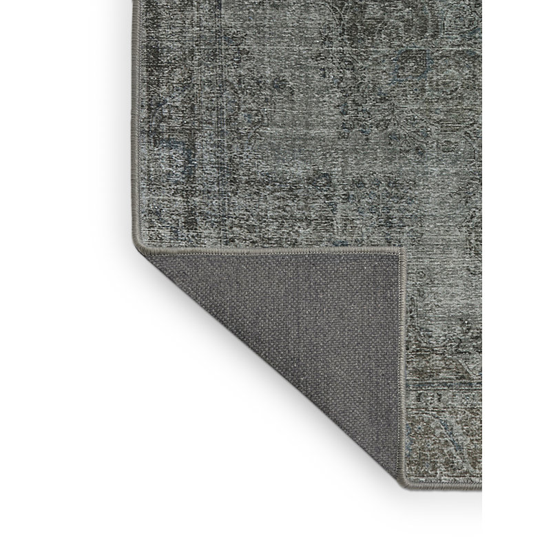 Tapis oriental gris / bleu Shena, Rectangle 2 pi x 3 pi