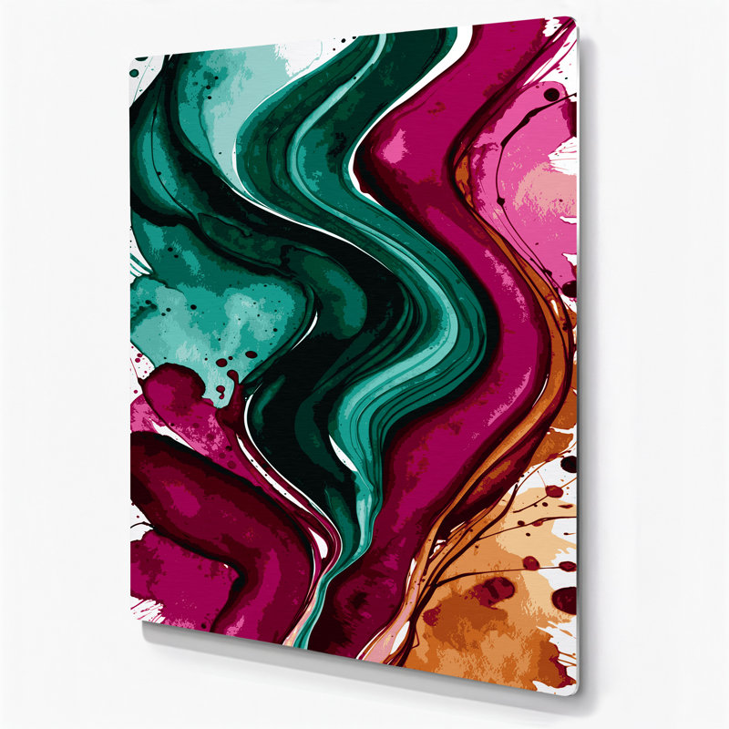 Aquarelle abstraite, art mural gris en métal 60, H 20 po x l 16 po