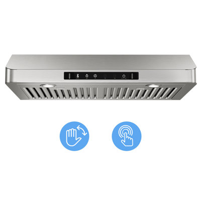 VIKIO 30" 900 CFM Ducted Under Cabinet Range Hood in Stainless Steel with 3-Way Venting and Gesture Control
