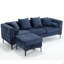 Canapé modulaire en L, repose-pieds de rangement convertible, chenille-848502749