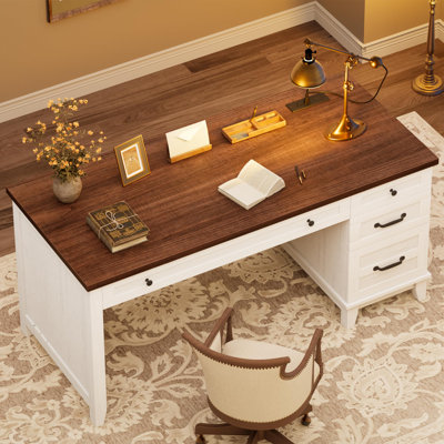 Bureau d'ordinateur 53,54 "en bois avec tiroirs pour étude de travail