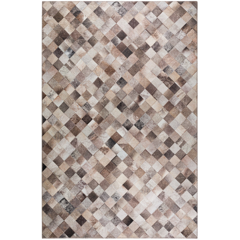 Tapis gris en chenille tissé à la machine Aubra, Rectangle 8 pi x 10 pi