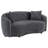 Raghad Velvet Upholstered Curved Loveseat Dark Grey