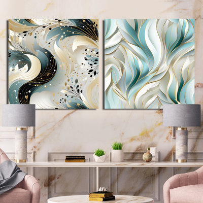 Lankford - Ensemble de 2 collages carrés abstraits