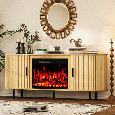 65" Modern Fireplace Tv Stand For Tvs Up To 75