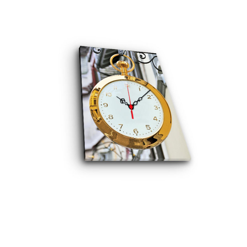 Horloge murale élégante en toile 12 po x 16 po | 100% toile de suède, cadre 100% bois (épaisseur: 1,2 po) | Décoration élégante pour le salon, la chambre à coucher, le bureau | Conception unique et attrait intemporel