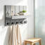 Porte-clés mural avec tablette pour le salon, organisateur de courrier rustique de ferme et tablette flottante avec crochets, décor essentiel d'appartement-1446989226