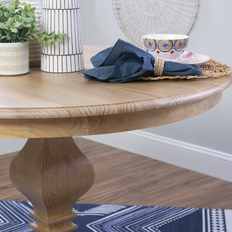 Strickler Pine Round Solid Wood Top with Solid Wood Base Dining Table