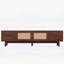 Console multimédia avec espace de rangement, 4 tiroirs et trous de câbles pour le salon