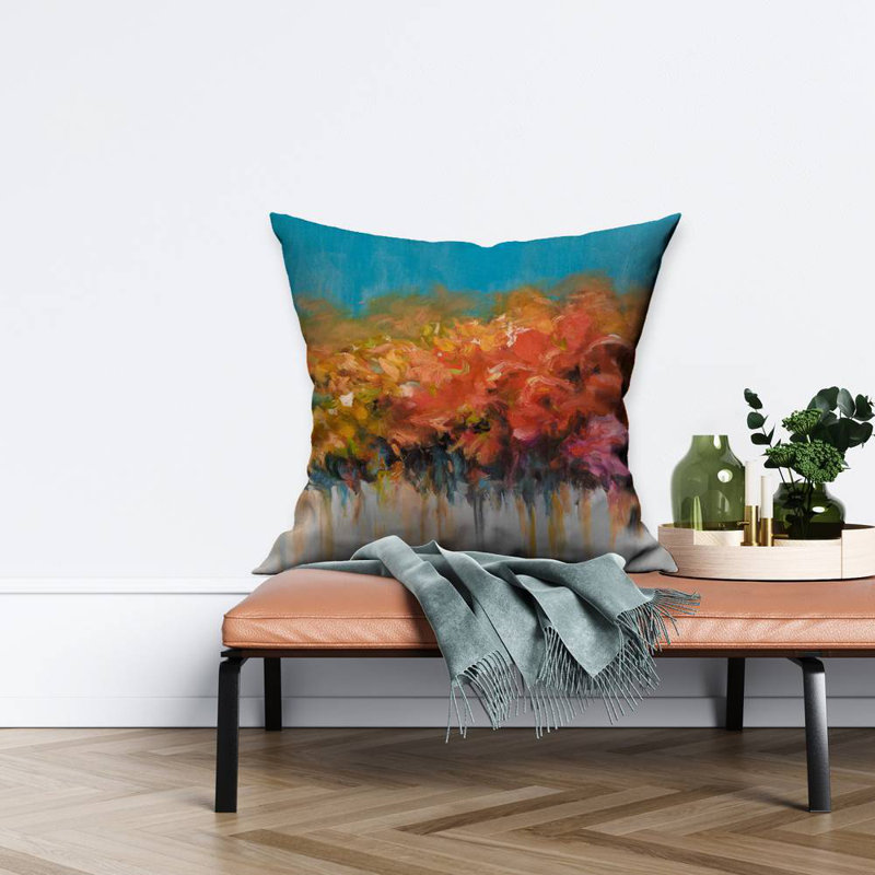 Orange Flowers Bundle - Contemporary Livingroom Throw for – Throw Pillow Cover Only, Double-Sided Print, Insert Not Included